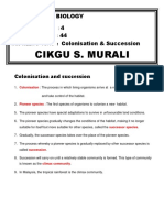 Cikgu S. Murali: Biology 4 44 Colonisation & Succession