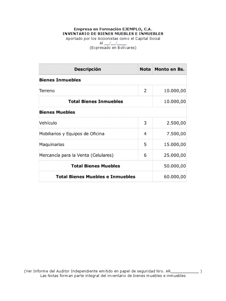Inventario de Bienes Muebles e Inmuebles | PDF