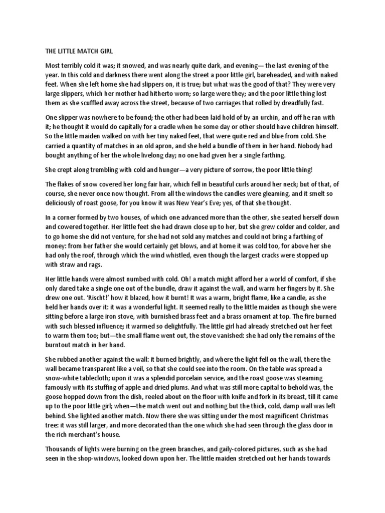 The Little Match Girl PDF Nature