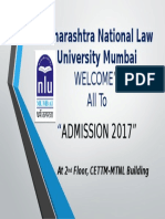 Maharashtra National Law University Mumbai: Welcome'S All To