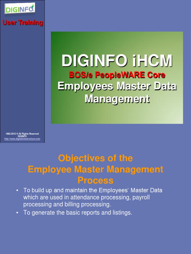 Employees Master Data Management PDF Payroll Digital Technology