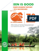 U.P. Mountaineers' Ipo Watershed Accomplishment Report (2007 to 2015)
