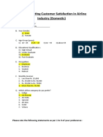 Factors Affecting Customer Satisfaction in Airline Industry (Domestic)