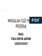 Masalah Gizi Pada Pekerja