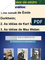 Apresentação Émile Durkheim, Karl Marx e Max Weber