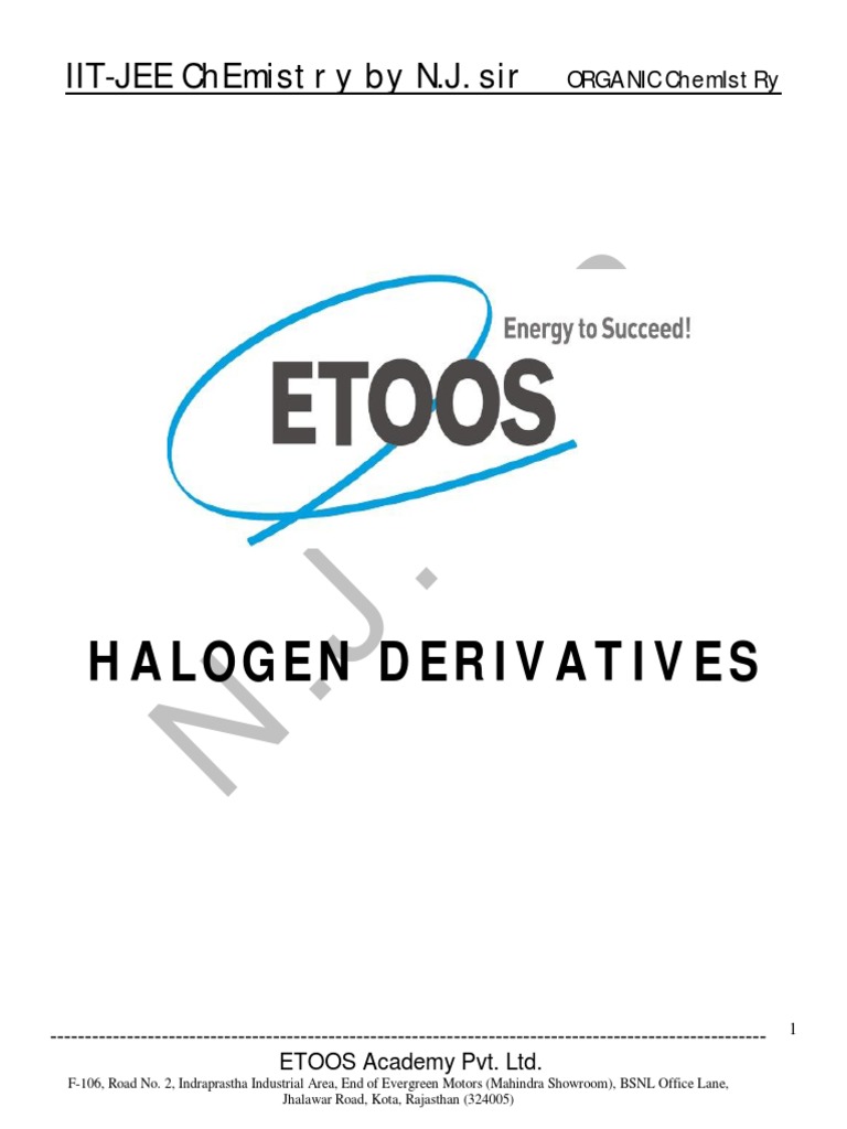 Halogen Derivative Pdf Physical Chemistry Chemical Compounds