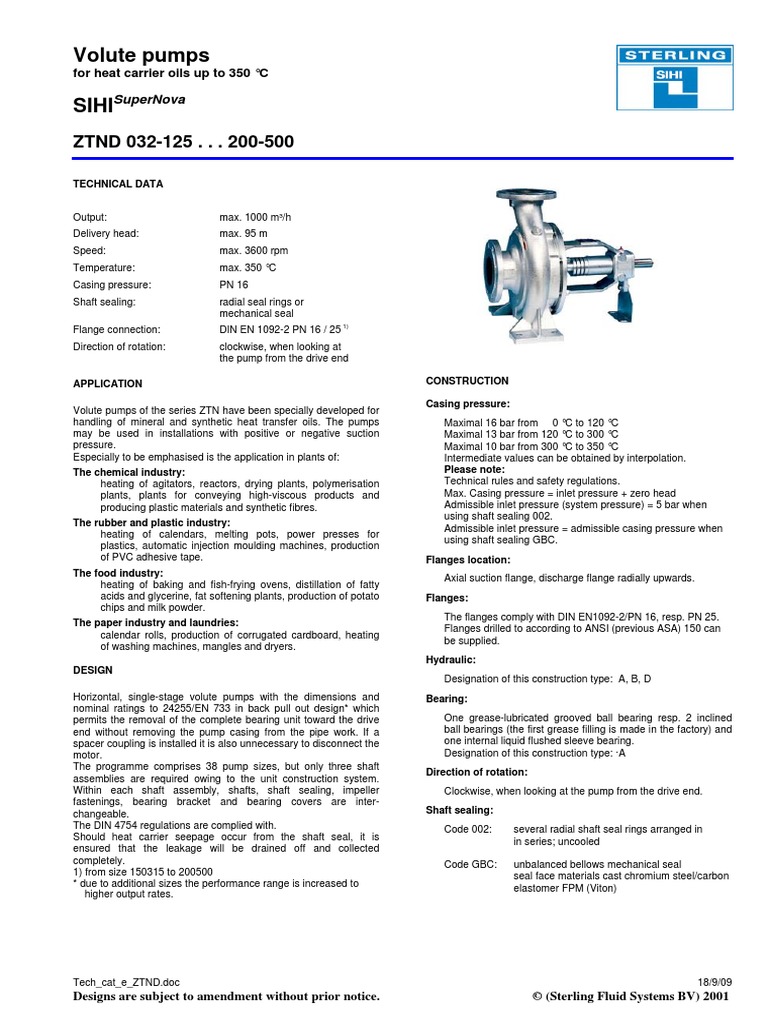 Bombas Sterling | PDF | Bearing (Mechanical) | Pump