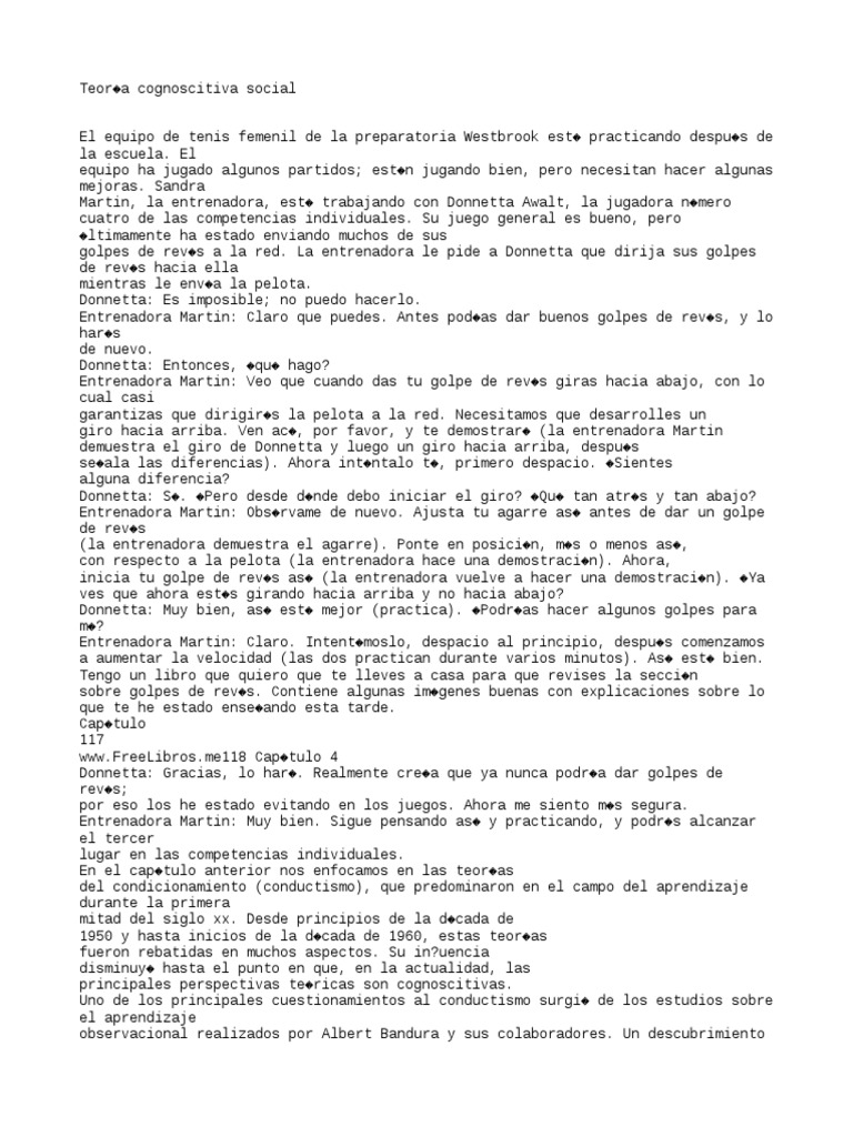 Teoría Cognitiva Social Aprendizaje Observacional Y Autorregulación
