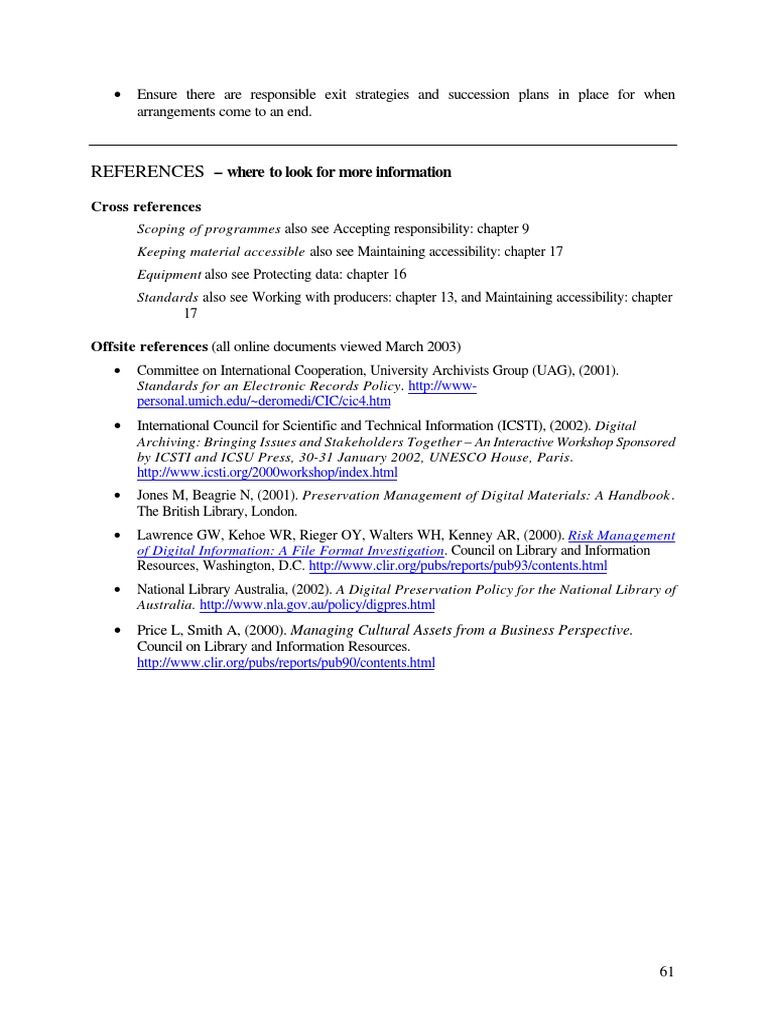 References: - Where To Look For More Information | PDF