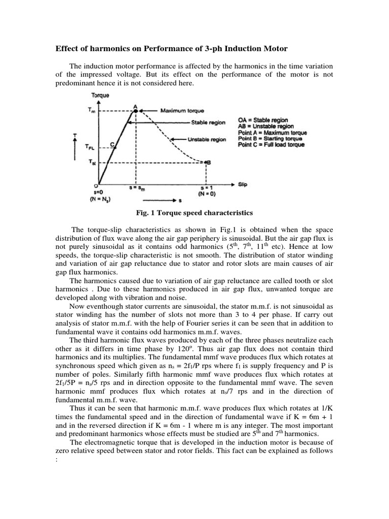 Effects of Harmonics on Induction Motors Electrical Equipment Engines