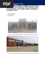 DIAGNOSTICO PARA LA Construcción de Pistas y Veredas de ASOCIACIÓN DE VIVIENDA MARÍA MAGDALENA - LURIGANCHO
