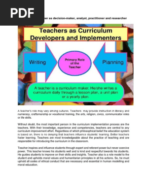 What are the roles of a teacher pdf