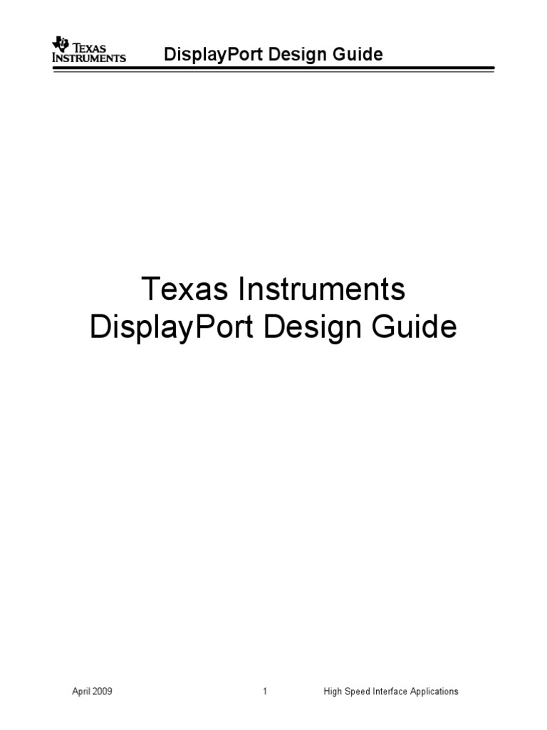 DisplayPort Design Guidelines for PCB | PDF | Capacitor | Printed ...
