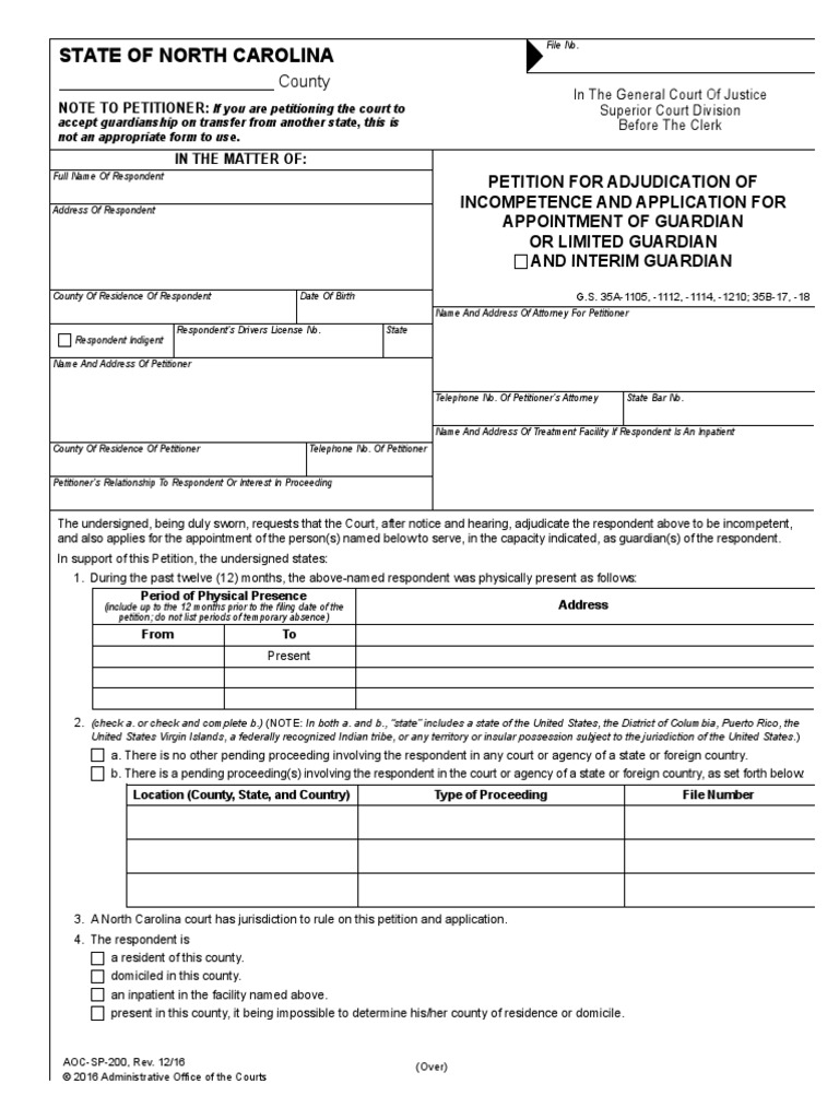 Guardianship Application | PDF | Legal Guardian | Notary Public