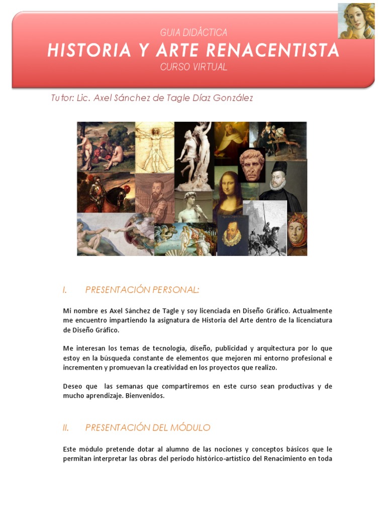 Curso de Arte e Historia Renacentista - Guía Didáctica | PDF ...
