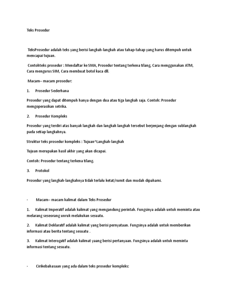 Contoh Teks Prosedur Cara Menggunakan Sesuatu Terkait Teks