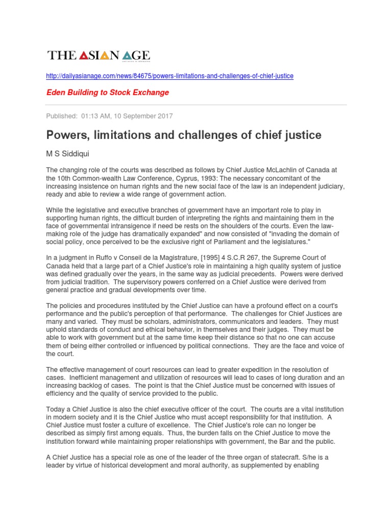 role of the chief justice