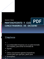 Mantenimiento y Cuidados de Concetradores de Oxigeno