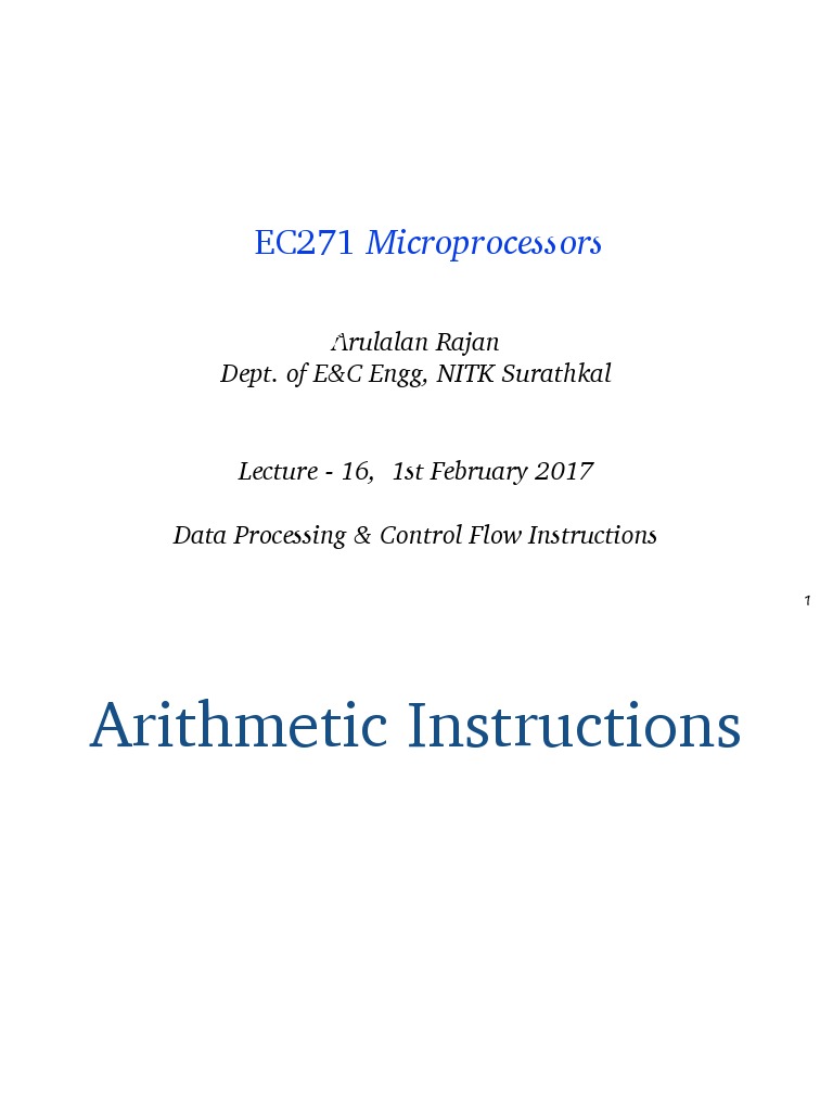 EC271 Microprocessors: Data Processing | PDF | Areas Of Computer ...