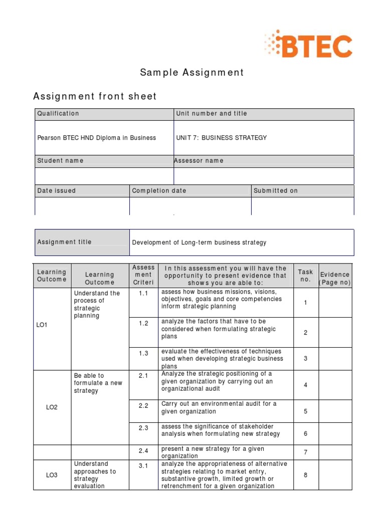Business Strategy Assignment | PDF | Strategic Management | Strategic ...