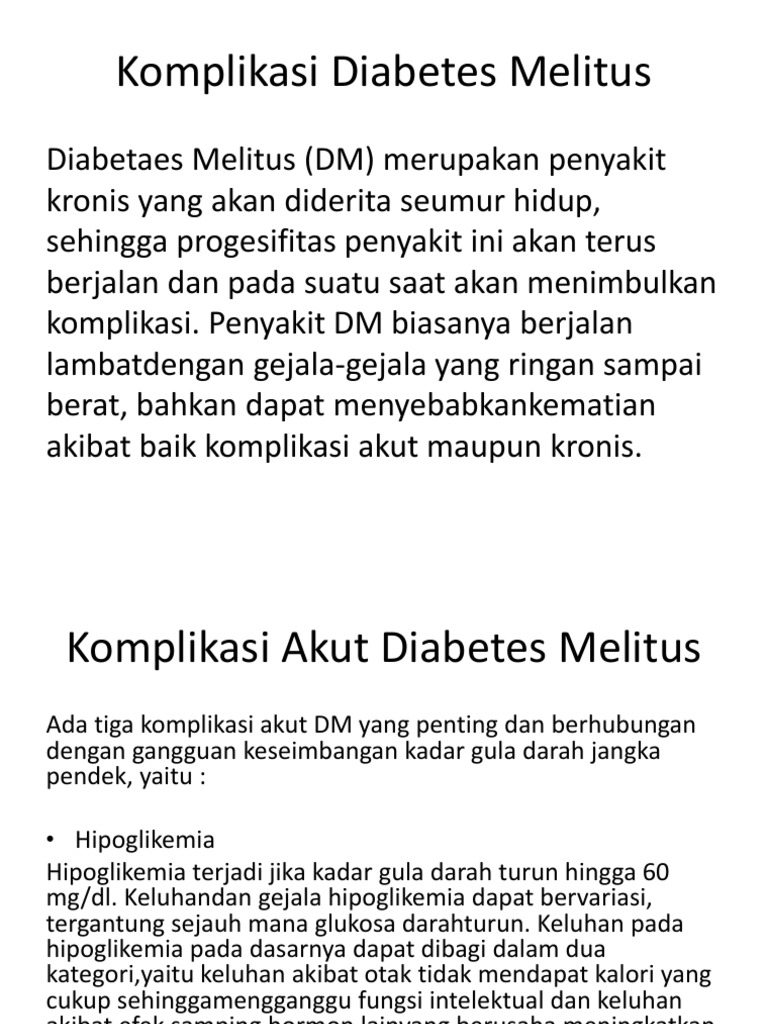 Komplikasi Diabetes Melitus | PDF