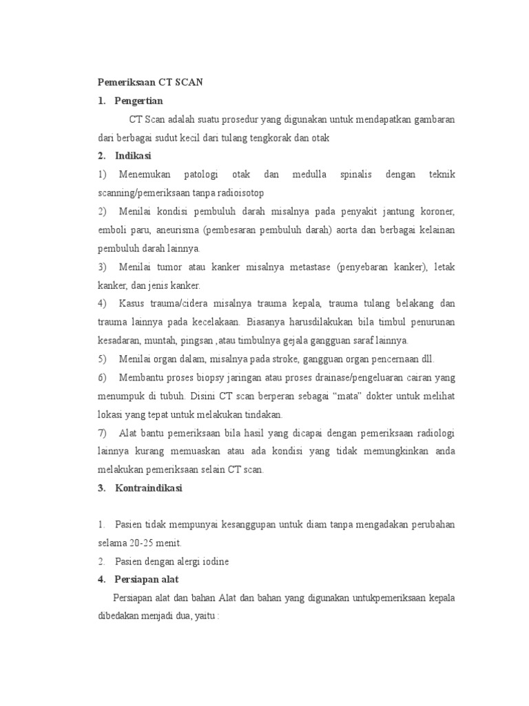 Pemeriksaan CT SCAN | PDF