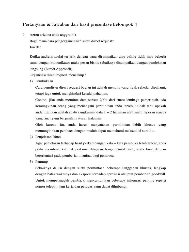 Pertanyaan Dan Jawaban