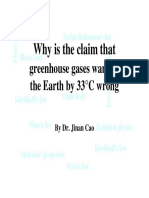 Why Is The Claim That: Greenhouse Gases Warm Up The Earth by 33°C Wrong