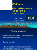 Introduction to Biochemical Engineering (CHE 461.3/861.3