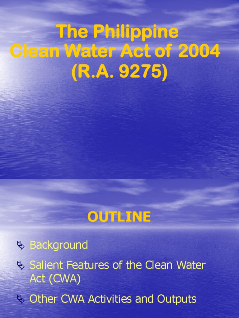 Clean Water Act.ppt Water Resources Water Pollution