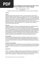 Influencing Behavioral Intentions Toward Texting and Driving: Lessons Learned From A Multifaceted Prevention Campaign