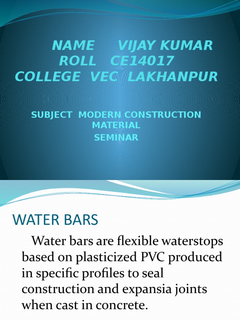 Water Bars: Key Construction Material | PDF | Concrete | Welding