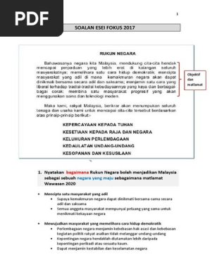 Rukun Negara Target 2017 Pdf Pdf