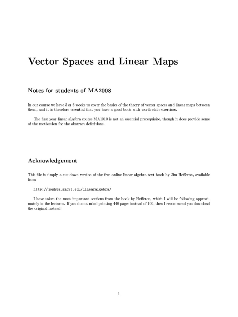 Vector Space Book Pdf