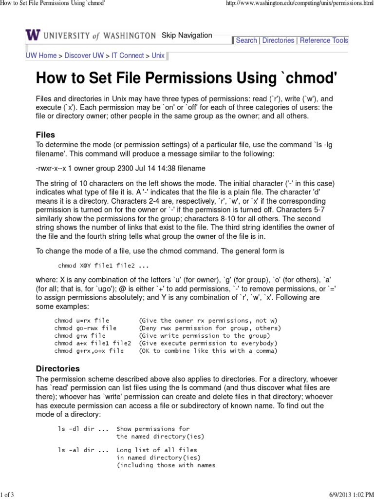 How To Set File Permissions Using Chmod Unix Information Technology Management