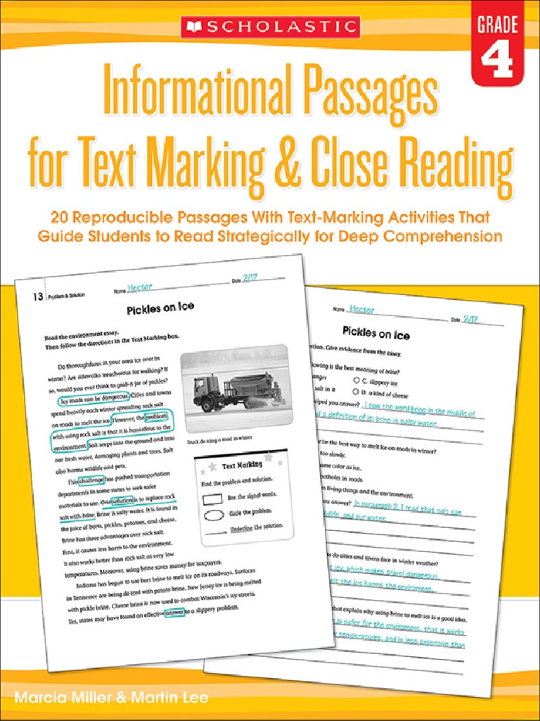 Text Marking 4 PDF Ivory Reading Comprehension