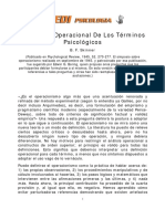 Burrhus Frederick Skinner - El Análisis Operacional de Los Términos Psicológicos