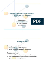 Network Protocol Specification Languages & Compilers: Jasson Casey Dr. Alex Sprintson