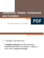 Simple, Compound and Complex Sentences