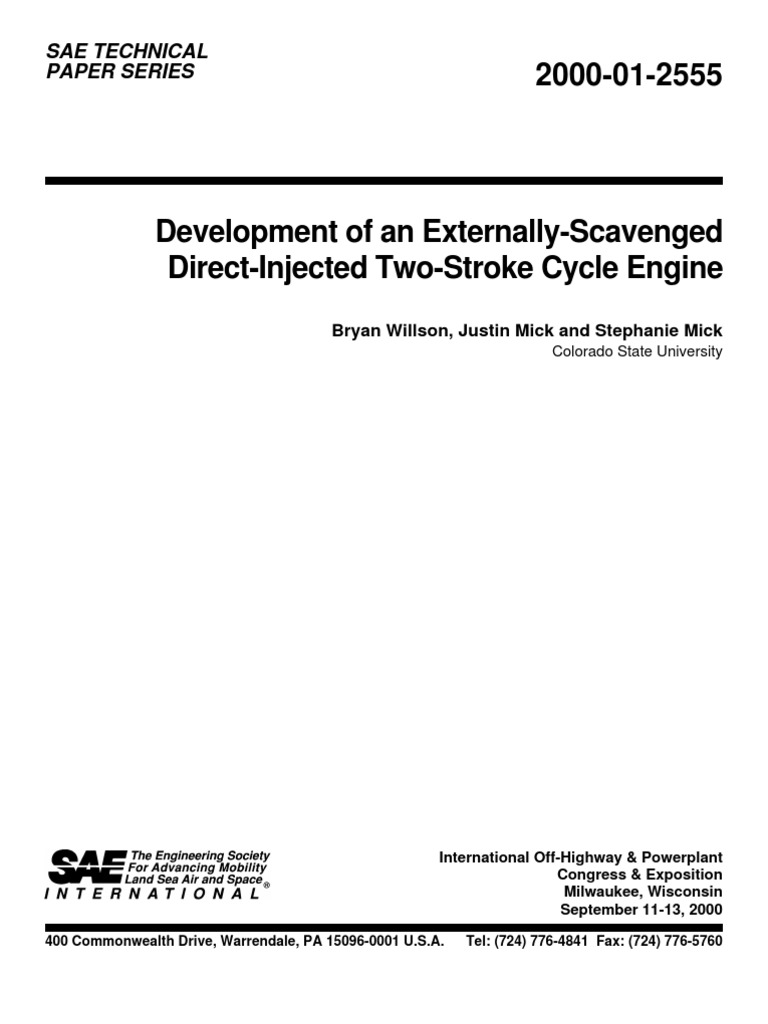 Sae Technical Paper Series: Bryan Willson, Justin Mick and Stephanie ...
