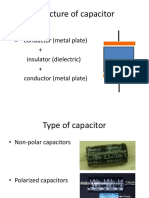 Structure of Capacitor: - Capacitor Conductor (Metal Plate) + Insulator (Dielectric) + Conductor (Metal Plate)