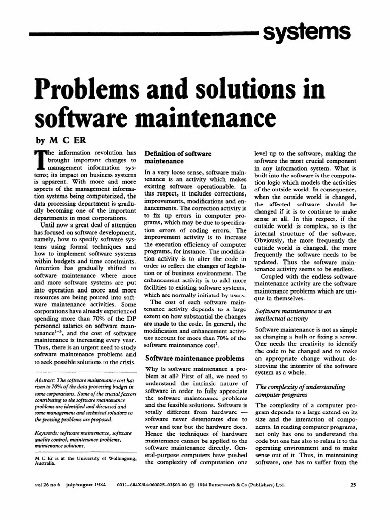 Software Maintenance Insights | PDF | Programmer | Computer Program