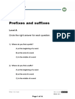 Quiz Prefixes and Suffixes: Level A