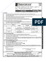 Advanced Pattern Cumulative Test-1 Paper 1