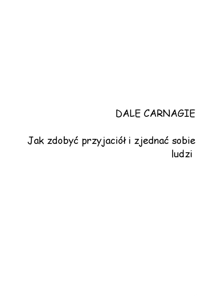 Jak Zdobyć Przyjaciół I Zjednać Sobie Ludzi Pdf