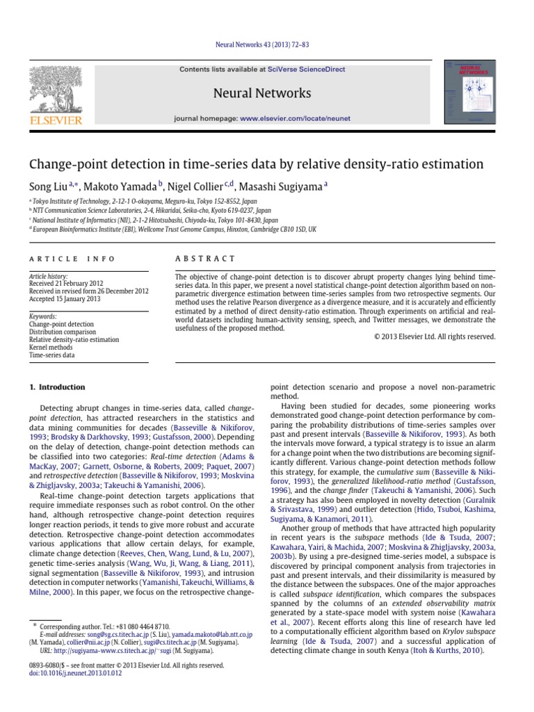 Change-Point Detection in Time Series Data by Relative Density-Ratio ...