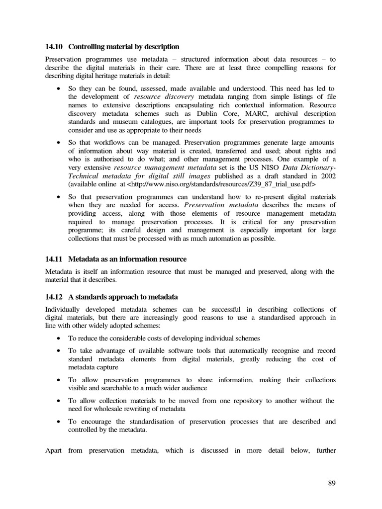 84 Preservedguidelines130071e | PDF | Metadata | Preservation (Library ...
