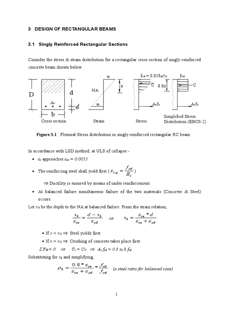 Design of Singly Reinforced Beams | PDF | Beam (Structure) | Bending