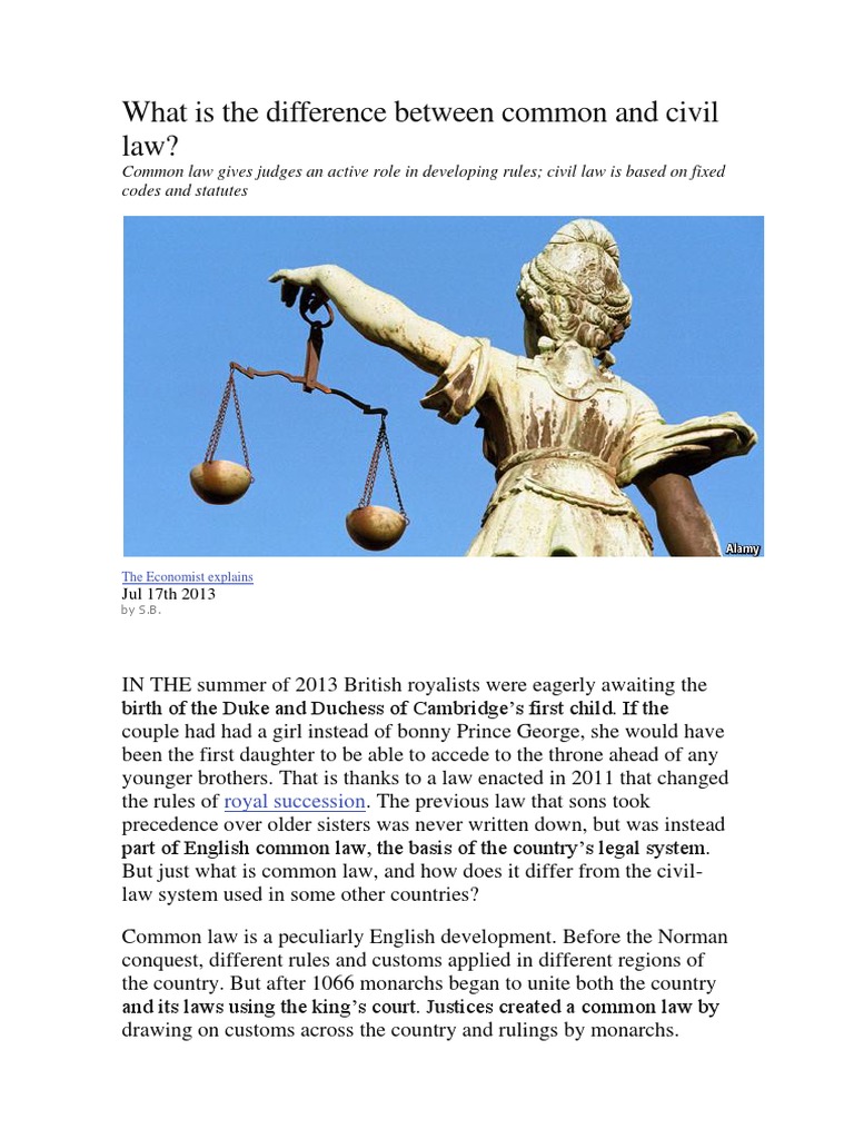 What Is The Difference Between Common and Civil Law | PDF | Civil Law ...