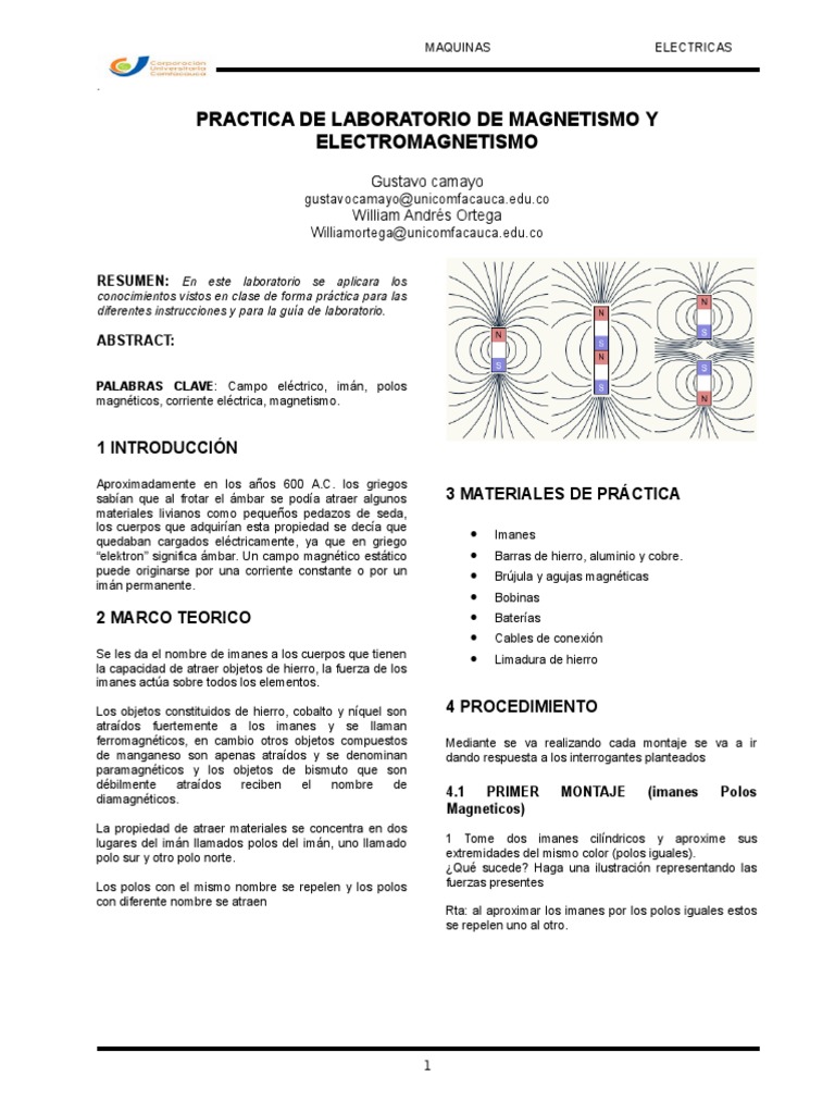 Práctica de Magnetismo y Electromagnetismo | PDF | Imán | Magnetismo, image size:768x1024